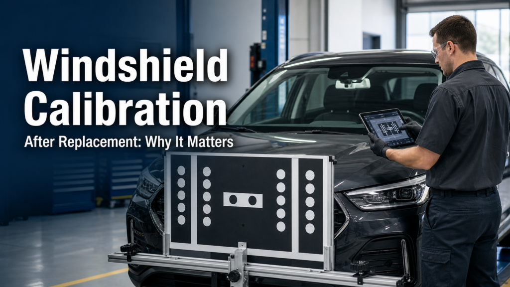 Windshield calibration in modern garage setting