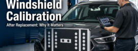 Windshield calibration in modern garage setting