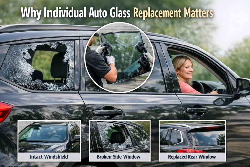 Professional illustration of Why Individual Auto Glass Replacement Matters